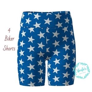 LuLaRoe Kids Blue Star Patterned Biker Shorts